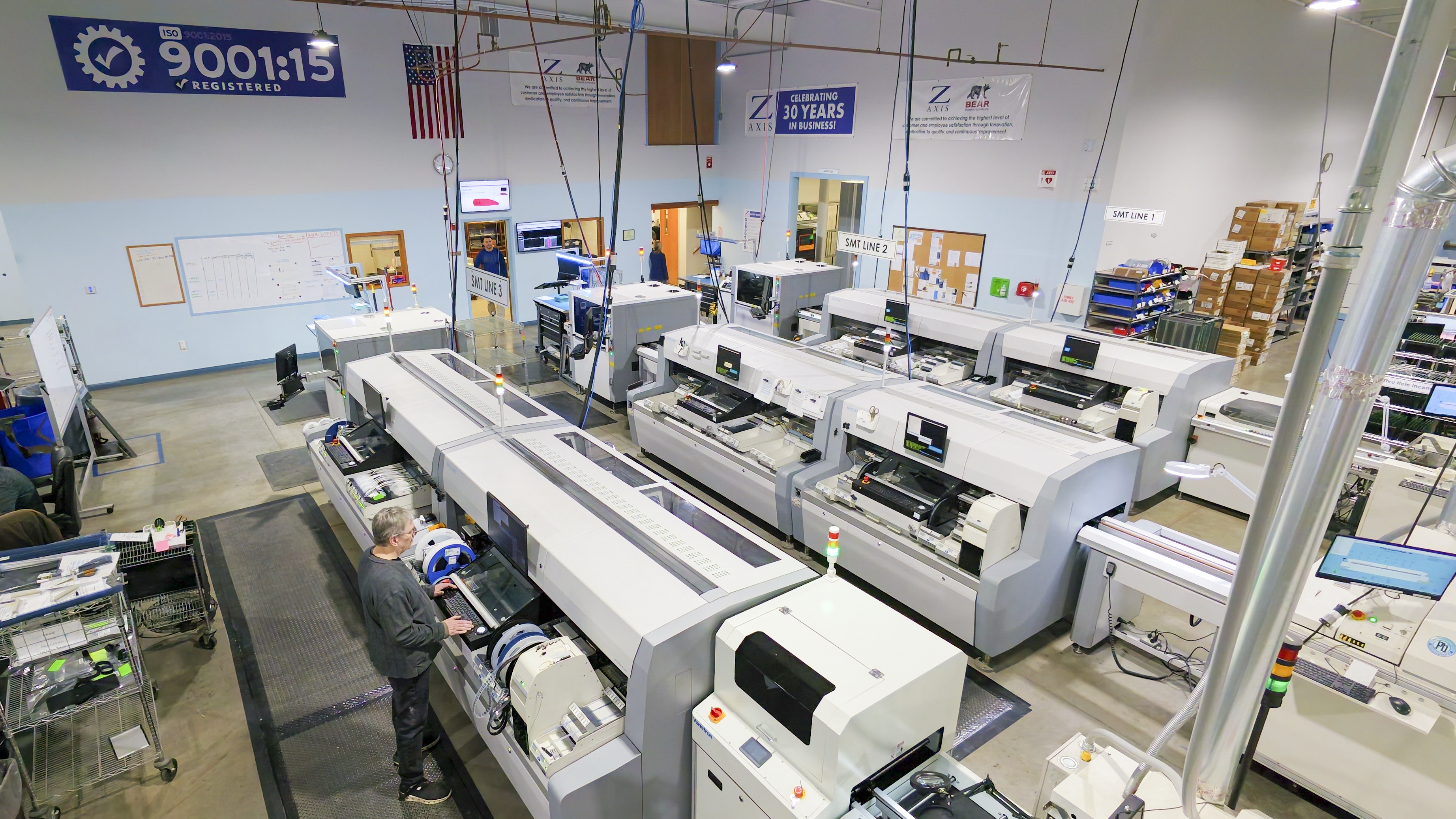 Z-AXIS floor shop with Mycronic SMT Lines
